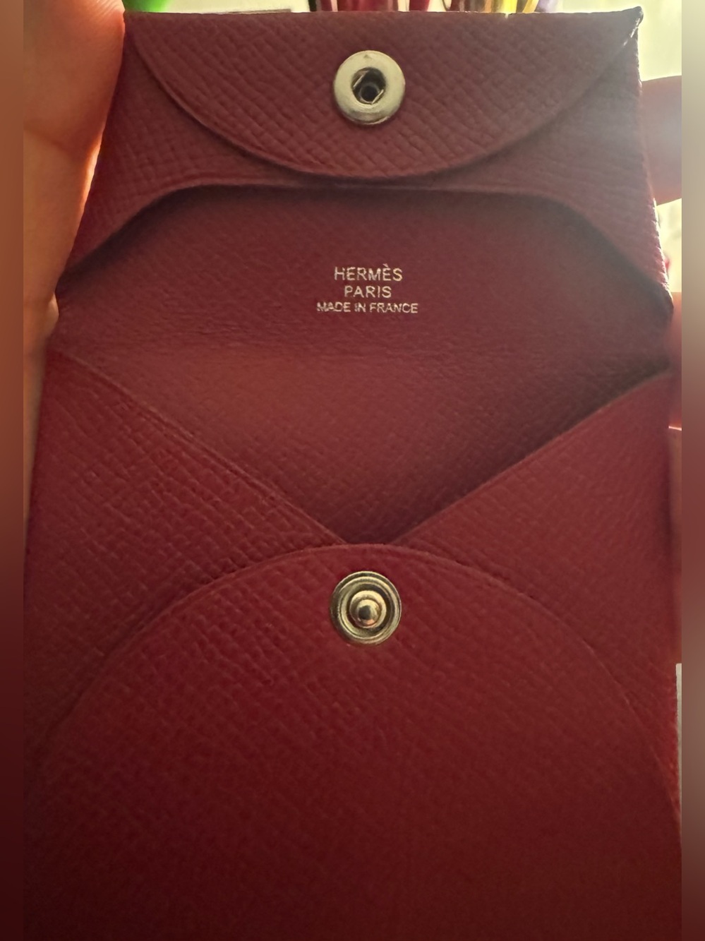 Hermès Bastia GM Coin Purse Leather Wallet in Red